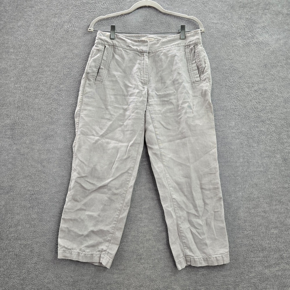 Eileen Fisher Women Pants Small Gray Cropped Mid Rise Pockets 23 in Inseam READ